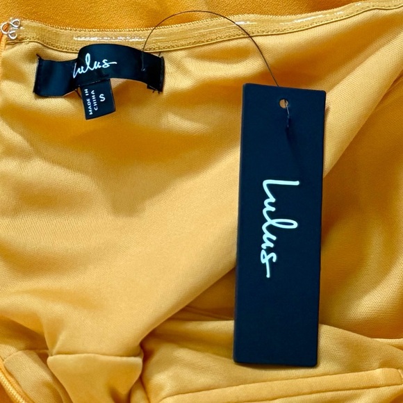 Lulu’s Malia Golden Yellow Ruched Strapless Maxi Dress NWT- Size Small - Picture 4 of 11